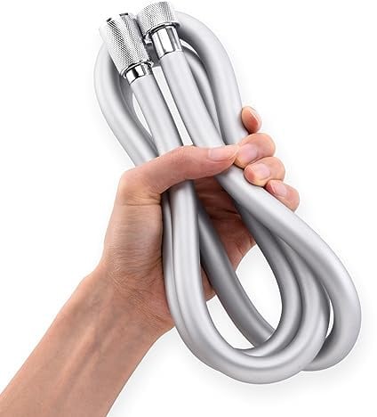 Jasya Silicone Shower Hose Extra Long,Explosion Proof Anti Winding Showerhead Hose,Used In Showerheads Spray Bidet Bathing Toilet Cleaning Flexible RV Shower Hoses Replacement (Silver, 59 In)