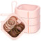 Soleebee Haargummi Organizer Box, Kleiner Tragbarer Haargummihalter Aufbewahrungsboxen, Organisator mit Deckel für Wattepads, Tupfer, Zahnseide, Haarnadeln, Reise Schmuck (4 Stück Rosa)