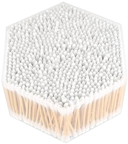 XhjzgcTech 800 Stück Watteträger mit Holzgriff, Wattestäbchen,Hunde Ohrreinigungsstäbchen, Haustiere Wattestäbchen für Make-up, Reinigung, Haustiere, Hunde, Katzen Reinigungs