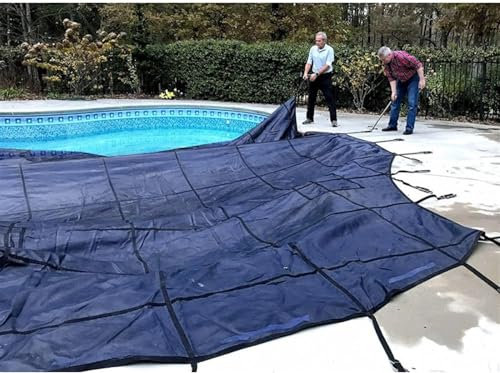 AviiSo Copertura per Piscina Copertura di Sicurezza per Piscina Maglia Blu per Ponte in Legno/Montaggio a Pavimento in Cemento, Copertura Invernale per Piscina interrata, Hardware Incluso (Color : Bl