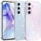 AROYI 3 in 1 Cover Compatibile con Samsung Galaxy A55 5G, Custodia Glitter Silicone Morbido TPU Protezione Case con 2 Pellicola Protettiva in Vetro Temperato, Trasparente Glitter Protettiva Cover