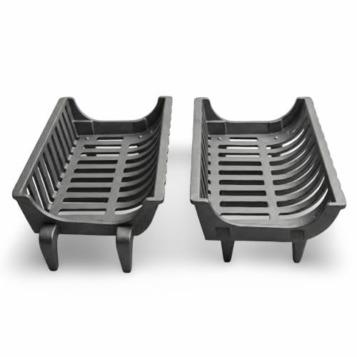 Lunaway - Panier à bûches en fonte pour cheminée - Dimensions avant. 45 post. 42,5 x 28,5 x 15 h cm (Pieds Linéaires)