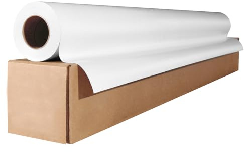 Tezraftaar® Paper Banquet Roll 100m x 1.20m White Disposable Banqueting Roll Table Cover Clothes for Christmas Catering Supply Wedding Birthday