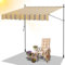 Daromigo Klemmmarkise 250cm Breit, Balkonmarkise ohne Bohren Markise mit Handkurbel, Höhenverstellbar, UV-beständig, Wasserdicht & Sonnenschutz, Einfache Montage, Gelb Blau