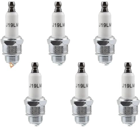 Svitzoot 6 Pezzi Candele Tosaerba Candele Rj19Lm Due Tempi Candela di Accensione Universale per Tosaerba Motor Candela Remplacement per Briggs & Stratton e Champion