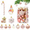 Set di Baubles Natalizi 34 Pezzi in Plastica - Decorazione Albero di Natale Oro Rosa 13/8/6/3cm - Deco Natalizia