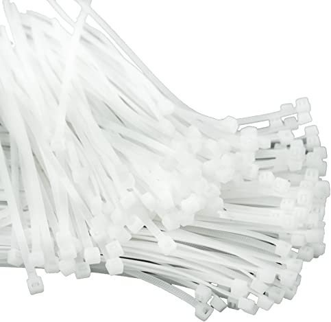 200 Pcs Cable Ties White,Tie Wraps,3.6mm Zip Ties Heavy Duty, Cable Tie, Tie Wraps for Home, Office, Garden, Assorted in Sizes 150mm, 200mm