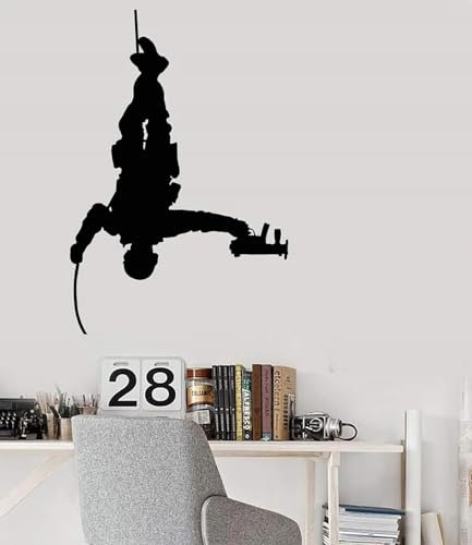 YLLMNOBN Armeesoldaten mit Waffen Krieg Vinyl Wandtattoo Marine Corps Aufkleber Kinderzimmer Spielzimmer Kunst Dekor