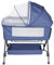 HUOLE 3 in 1 Beistellbett & Babywiege & Reisebett, 4-stufig Höhenverstellbares Babybett, neigbar, Kinderbett, Stubenwagen für Babys bis 25kg belastbar-104 x 52 x 100–110 cm – Marineblau