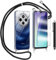 TTSWJBD Funda con Cuerda para Xiaomi Redmi 14C y Cristal Templado Protector de Pantalla,Transparente Suave Silicona Carcasa, Ajustable Cordon Collar Colgante Antigolpes Case, Negra