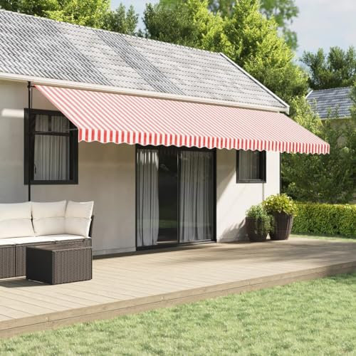 Home & Garden Ersatzstoff für Markise rot und weiß gestreift 6x3m