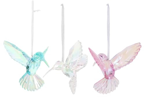 Happyyami 3 Stück Kristall Ornamente - Schillernde Acryl Weihnachtsbaum Dekoration Transparente Vogelfiguren Für Fenster Und Festliche Anlässe