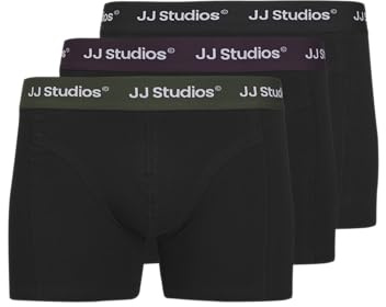 JACK & JONES Herren Jacsoho Solid Trunks 3 Pack Noos, Black, l (3er Pack)
