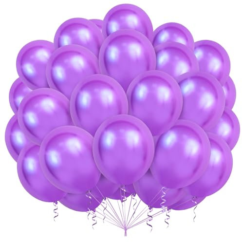 Luftballons Lila,100 Stück Lila Latex Luftballons,Helium Ballon Für Luftballons Geburtstag MäDchen Babyparty Hochzeit Abschluss Party Deko