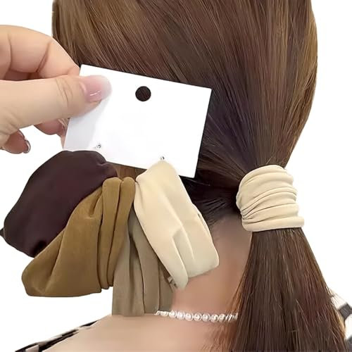 20Stück Haargummi Damen Braun Serie Farben Pony-Schwänze Haargummis Weicher Stoff Zopfgummi Hair Ties No Damage Nahtlos Hair Tie Ponytail Holders Haarbänder Mädchen Haarschmuck Hair Accessories Women