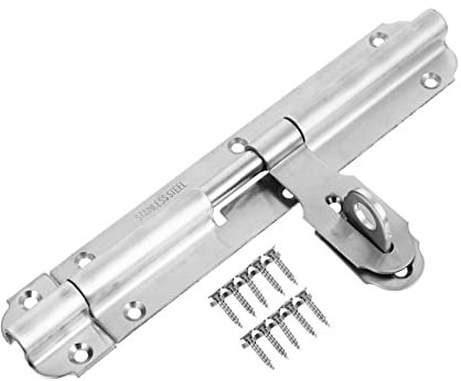 DOITOOL 1 Set Edelstahl Türsicherung Bolzenriegel Mit Schlossloch Robuste Sicherheitsriegel Für Innen Und Außentüren Ideal Für Effektiven Einbruchschutz Und Einfache Montage