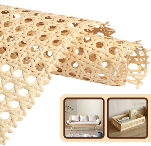 SDLDEER Rollo de cinta de ratán de 20 x 100 cm, malla de plástico natural | Rollo de malla tejida para muebles, silla, armario, cesta de techo, manualidades