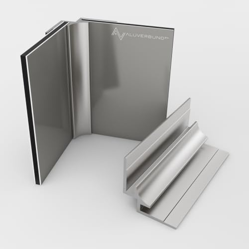 Aluminium Profil 300cm Inneneckprofil - Silber Eloxiert - für 3mm Alu-Verbundplatten PVC-Wand-Paneelen Acrylglas HPL-Platten - Ideal für Küchenrückwände Duschrückwände Wandverkleidungen