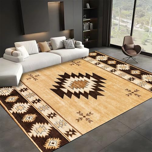 SMXVRC Westen Teppich für das Wohnzimmer, 140x200cm, Ureinwohner Amerikas im Südwesten Bodenteppich, Retro-Stil Weich atmungsaktiv Rutschfester Pflegeleichter Teppich für Familie Bettseite