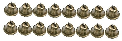 LALAFINA 16 Stück Selbstgemacht Metall Jingle Bells Glocken in Antik Bronze 38mm Für Weihnachtsbaumdeko Bastelzubehör Für Haus Und Garten