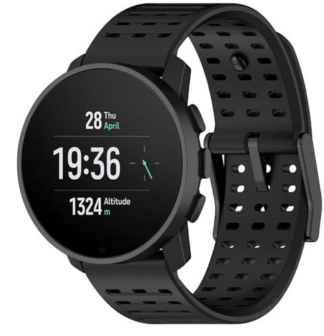 GIOPUEY Armband Kompatibel mit SUUNTO Vertical/Vertical 2/Race/Race 2/Race S/5 Peak/9 Peak/9 Peak Pro, Weiches Silikon Armband [Verschleißfest] [Atmungsaktiv] Ersatzarmband - Black