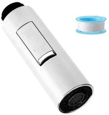 DAWRIS Rubinetto da Cucina con Ugello a 2 Funzioni, Estraibile, Doccetta, Risparmio Idrico, Argento, Plastica, Galvanizzato