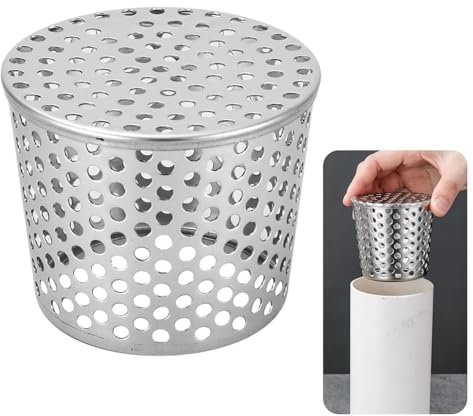 Dachrinnen Laubschutz aus Edelstahl, Regenrinnen Laubschutz, Fallrohrschutz, Laubschutz Dachrinne, Laubfang Fallrohr für Flachdachablauf, Abflüsse und Fallrohre, Dachrinne Sieb (50-63mm)