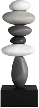 Tauzveok Moderne Abstrakt Deko Skulptur Weiß Und Grau Kunst Statue Für Deko Wohnung, Regal,Schlafzimmer Statuen Und Skulpturen, Harz,Grau