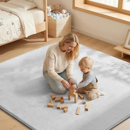 LZDMY Große Spielmatte Baby Spieldecke, 120x170x3cm Dicke Krabbelmatte, Spielteppich mit Rutschfester Unterseite & Weicher Kurzflor - Teppich für Kinderzimmer Wohnzimmer, Geschenk Geburtstag Ostern