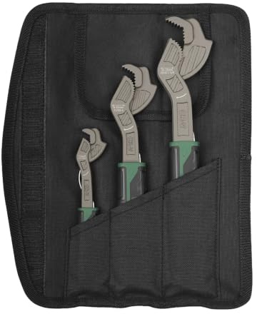 STARTRUAL 6” 8” 10” Self Adjustable Pipe Wrench Set, Chrome Vanadium Steel, Plumbers Wrench, Pipe Vise Wrench with Self Locking Function for 9/32”-1 3/8” (7-35mm) pipes and nuts