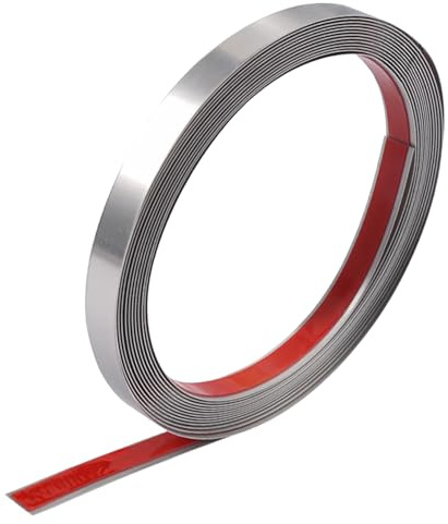 Zierleisten Selbstklebend,5M X10MmWandleisten Selbstklebend,Robust Selbstklebende Zierleiste,Wasserfest Und Abriebfest,Edelstahlmaterial,Geeignet Für Wandfliesen,Fenster Und Wohnraumdekoration(Silber)