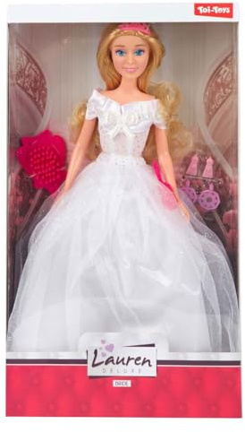 Toi-Toys Modepuppe Braut mit Zubehör - Spielzeugpuppe für Kinder - Hochzeit