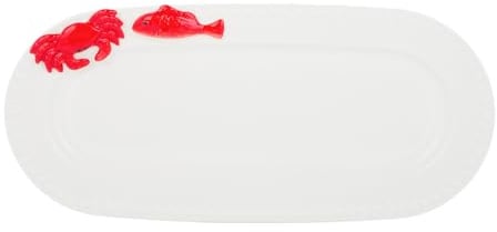 KASANOVA Piatto da portata ovale 33 cm ceramica granchio Sea