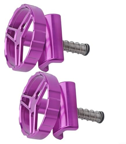 Helilyco Folding for Bike Hinge Clamp Plate for Brompton, for 3SIXTY, PIKES, 7075 Aluminium -Clamp with Titanium Screws, Purple, 2 Pack(2PCS purple)