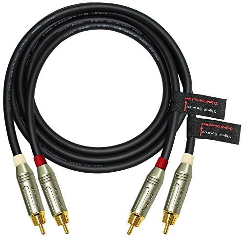 3 Meter RCA Cable Pair - Made with Mogami 2534 - Star Quad, High-Definition Audio Interconnect Cable and Amphenol ACPR Die-Cast, Gold Plated RCA Connectors – Directional design for best performance