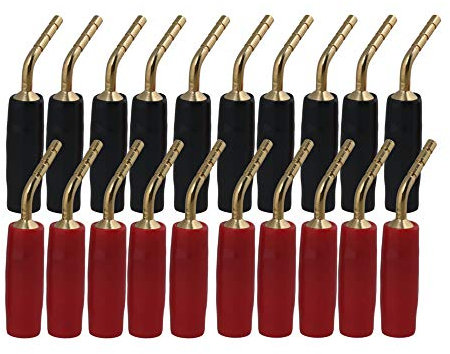 BQLZR 2mm Red & Black Gold-plated Copper Banana Plugs Adapter Speaker Audio Wire Cable Connector Pin Plugs Pack of 20