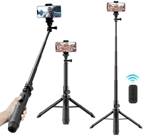 SIRUI MS-01K Stativ 138cm & Selfiestick für Smartphones und Actioncams, Schwarz