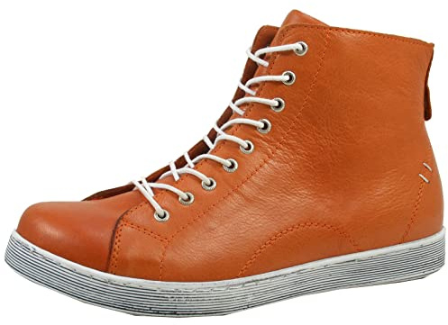 Andrea Conti Damen Schnürboots High Top Leder 0341500, Größe:40 EU, Farbe:Orange
