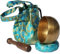Andos Tibetan Singing Bowl Set Handcrafted in Nepal/Meditation Sound Bowl Set Golden Helpful for Yoga Meditation Prayer Zen Chakra Healing Relaxation Mindfulness/Yoga Accessories/Bonus Gift Included