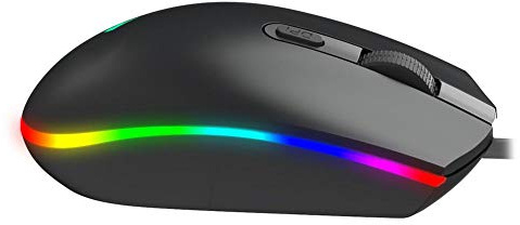 VBESTLIFE Gaming-Maus PC-Gaming-Mäuse Schwarze Computermäuse mit beleuchteter RGB-Maus Festzelt-Design Notebook-Spiele E-Sports Dedicated 3-Speed Adjustable 1600dpi RGBS900