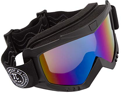 PiWear® MX Muddy dunkel getönt, blau verspiegelt (BM) I Motorrad Moto Cross Brille schwarz Schaumstoffpolsterung Enduro ATV Rollerbrille