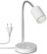 ledscom.de Tischleuchte WAIKA mit Schwanenhals und Schalter weiß matt, inkl. GU10 LED Lampe (warmweiß, 2,339W, 227lm, 110°)