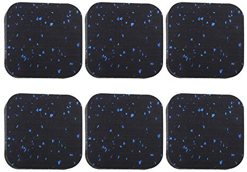 EMSea 6 Stück 10 cm Laufmatte, stoßabsorbierend, aus Gummi, Bodenkissen, Fitnessgerät