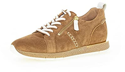 Gabor Schuhe Freizeitschuhe Sneaker Zuglasche an der Ferse Veloursleder Sport Halbschuhe Uni braun bequem modisch reißverschluss