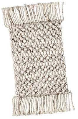 Gisela handgefertigter rechteckiger Untersetzer, Quaste Tischset, Makramee-Gewebe, Tassenmatte, Bohemian-Stil, dekoratives Zubehör