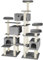 tectake® Arbre à Chat XXL Griffoir pour Chat 214 cm, 4X Maisons 4X Lits Jeux Appartement Accessoire Chats avec Couchage Chats Grattoir Chat Etagere