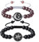COAI Geschenkideen Freunde Armbänder aus Mattem Onyx und Lepidolith mit Sonne und Mond Charm