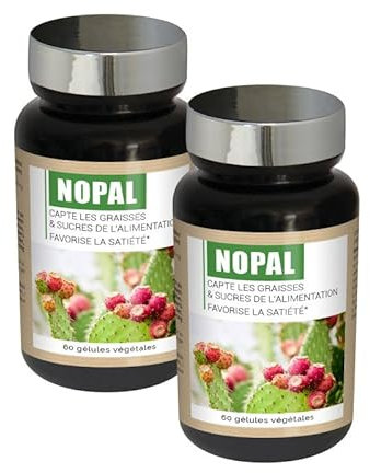 NUTRIEXPERT – Nopal – Capte les graisses et sucres– Favorise la satiété – Réduit appétit et apport calorique des repas – 100% extraits d'origine naturelle – Convient aux végans - Lot de 2 produits