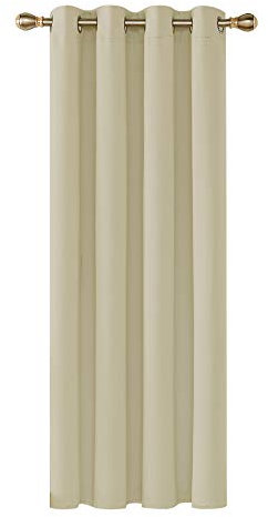 Deconovo Blickdichte Dicke Vorhänge Verdunkelungsvorhang Gardinen Winter Thermo Kälteschutz, 260x140cm(HöhexBreite), Beige, 1 Stück