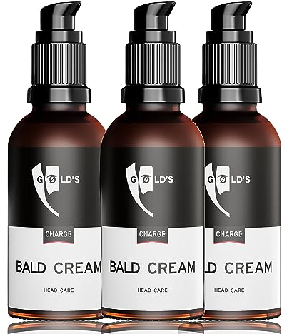 GØLD's BALD CREAM Glatzencreme mattierend (3 x 50 ml) | Sonnenschutz LSF 25 UVA & UVB Filter | Glatzen Pflege für Männer nach dem Rasieren | Glatze Creme | frei von Octocrylenen